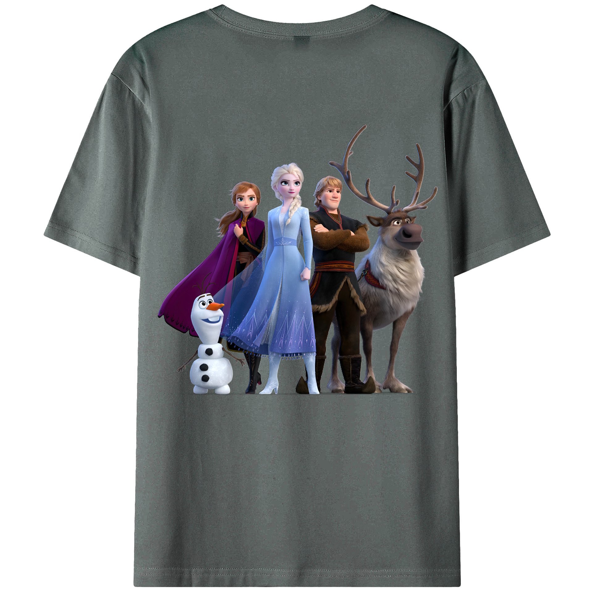 （画像用） アナと雪の女王 アンナ エルサ Frozen Anna Elsa 綿100％ メンズ半袖Tシャツ（バックプリント） 通気性